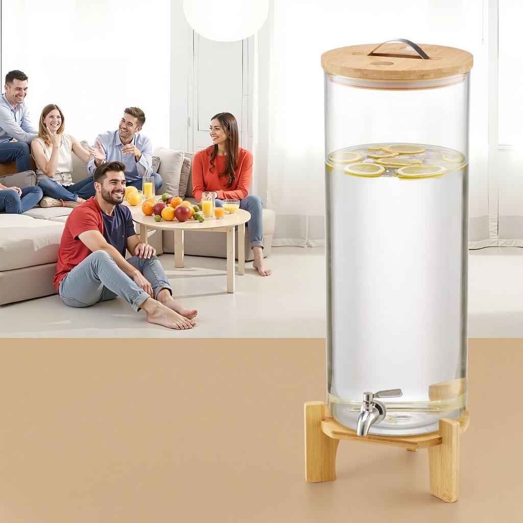 Drink Dispenser 13L Beverage Dispenser for Parties Glass with Stand