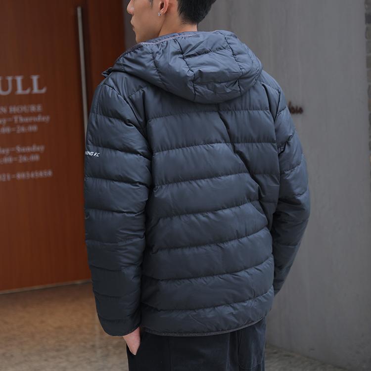 Li-Ning Lightweight Windproof Hooded Solid Color Down Jacket Unisex Outerwear Black AYMR191-1