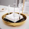 Simulated Gemstone Square Tissue Holder Metal Napkin Holder  For Restaurant Cafe Hotel