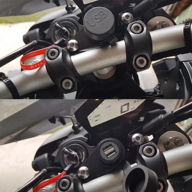 Duální USB adaptér pro nabíječku a zástrčku pro MT-09 SP-MT07 XSR700 XSR900 Tracer- Příslušenství pro motocykly USB nabíjecí zásuvka