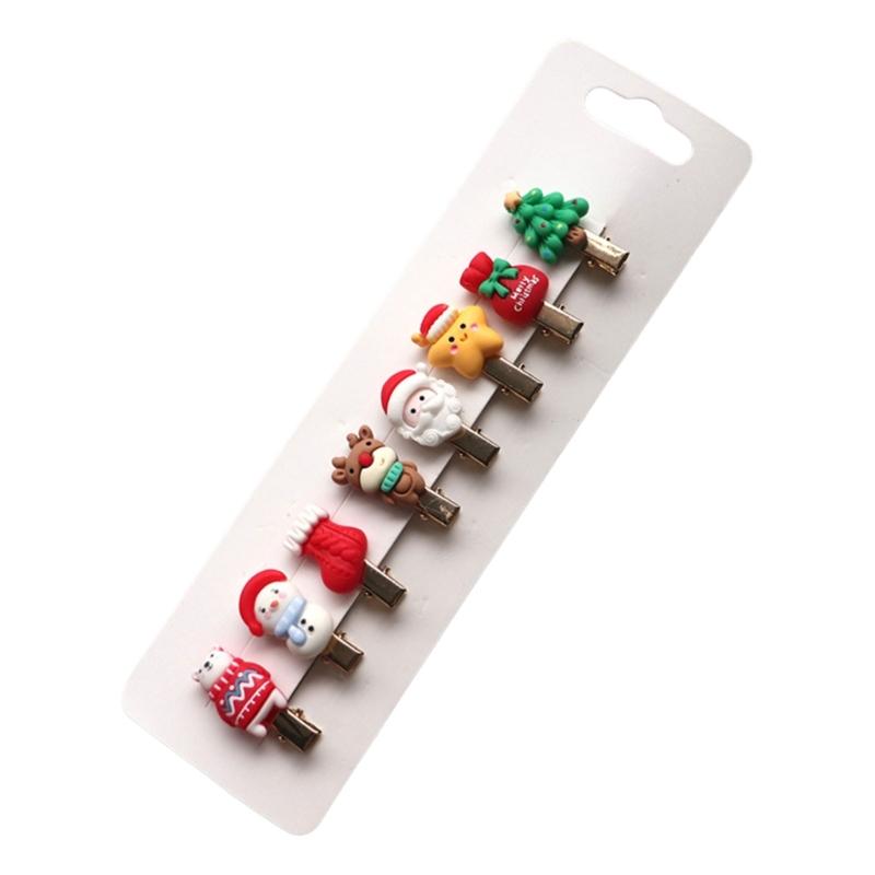 

10pcs or 8ps Set Christmas Themed Hair Clips for Kids Lovely Party Hair Ornaments Hairclips Festive Hair Decorations