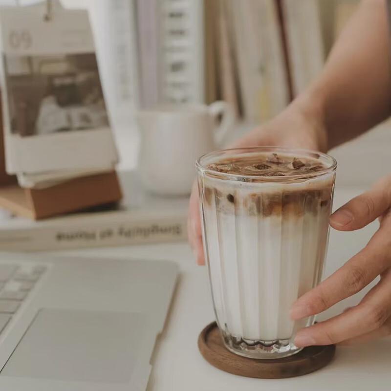 

Changbaosen Ins Retro Vertical Striped Glass Cups (Set of 2)