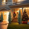 3FT Real Cedar Topiary Trees For Front Porch Decor, Artificial Shrubs Faux Plants