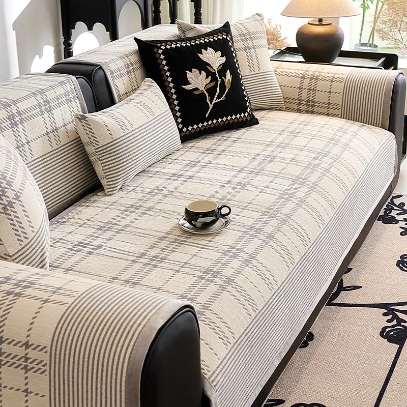 

Шениль Легкая Роскошь и Высококлассная Подушка для Дивана Новая Всесезонная Универсальная Противоскользящая Ткань Чехол для Дивана Подушка для Сидения в Ряд 90x70