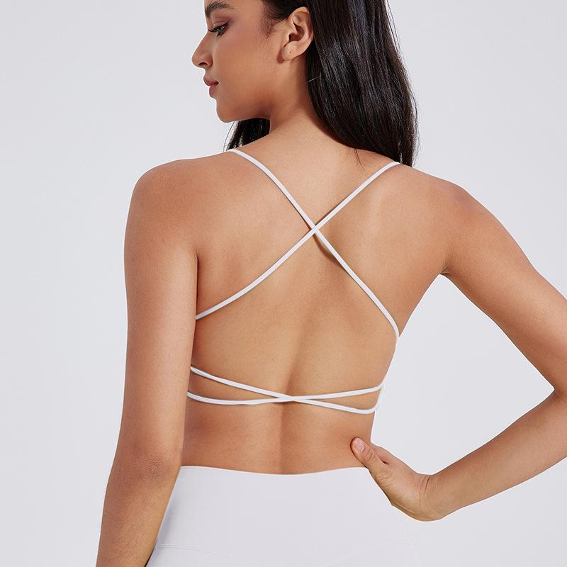 

Кросс Лулу Красивая Спина Спортивный Бюстгальтер - Матовый Нюдовый Одежда для Йоги, Быстросохнущий Фитнес Бег Майка Large