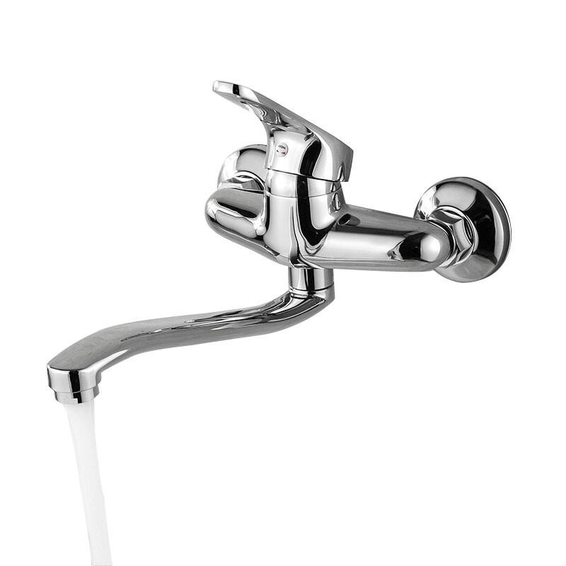 Beierlan LY115 Wall-Mounted Brass Kitchen Mixer Faucet