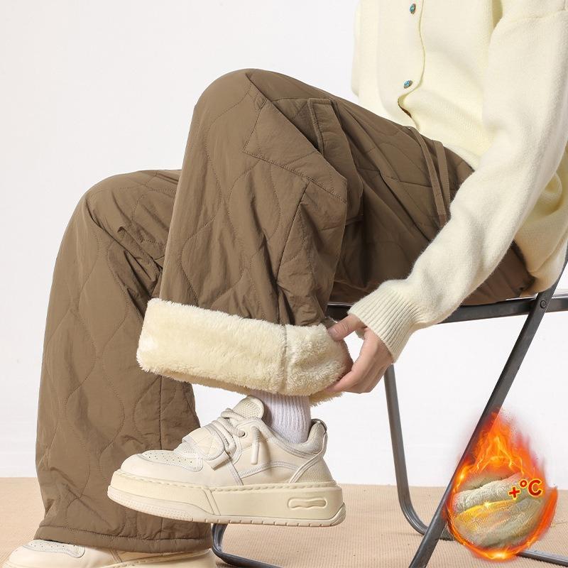 

Флисовые зимние брюки с подкладкой для мужчин, уличные теплые утолщенные клетчатые брюки с широкими штанинами, повседневные спортивные брюки, мужские брюки, винтаж 3XL