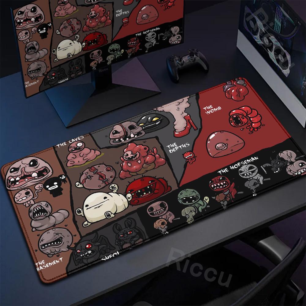 Anime The Binding Of Isaac Mauspads Spiel Tastatur Verriegelte Kanten Mauspads Computerzubehör Rutschfeste Schreibtischunterlagen PC Schrank Mauspads