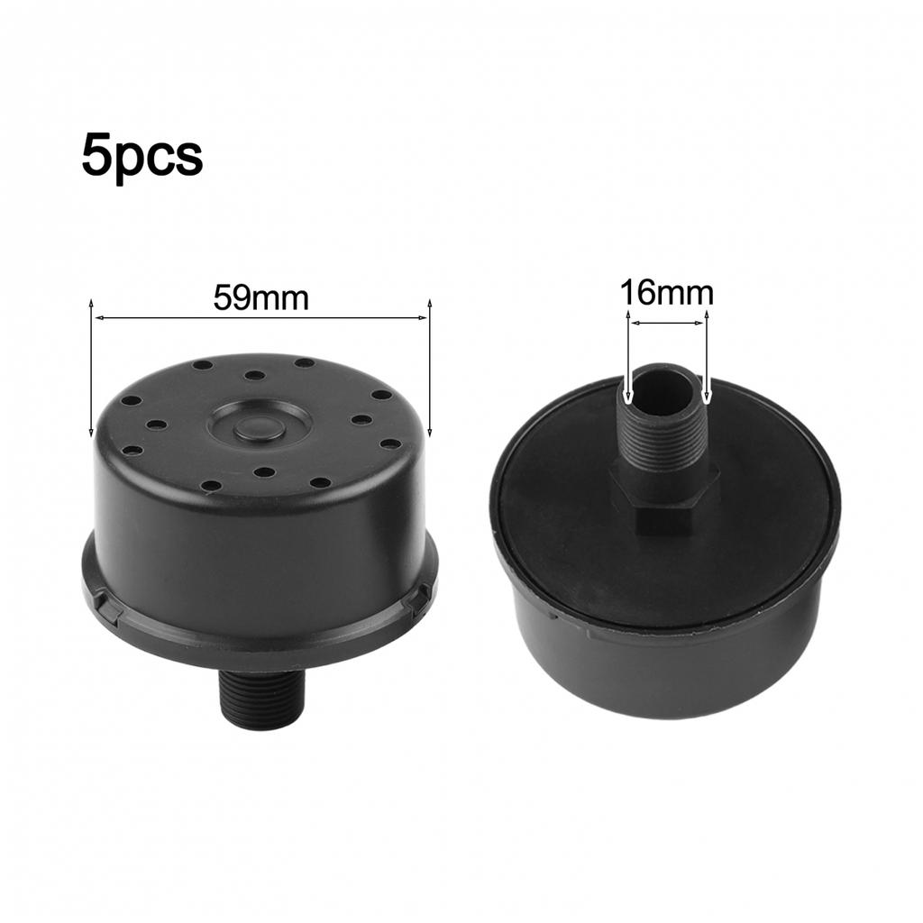5 pz Silenziatore Filtro Compressore d'Aria Filtro di Aspirazione Nero