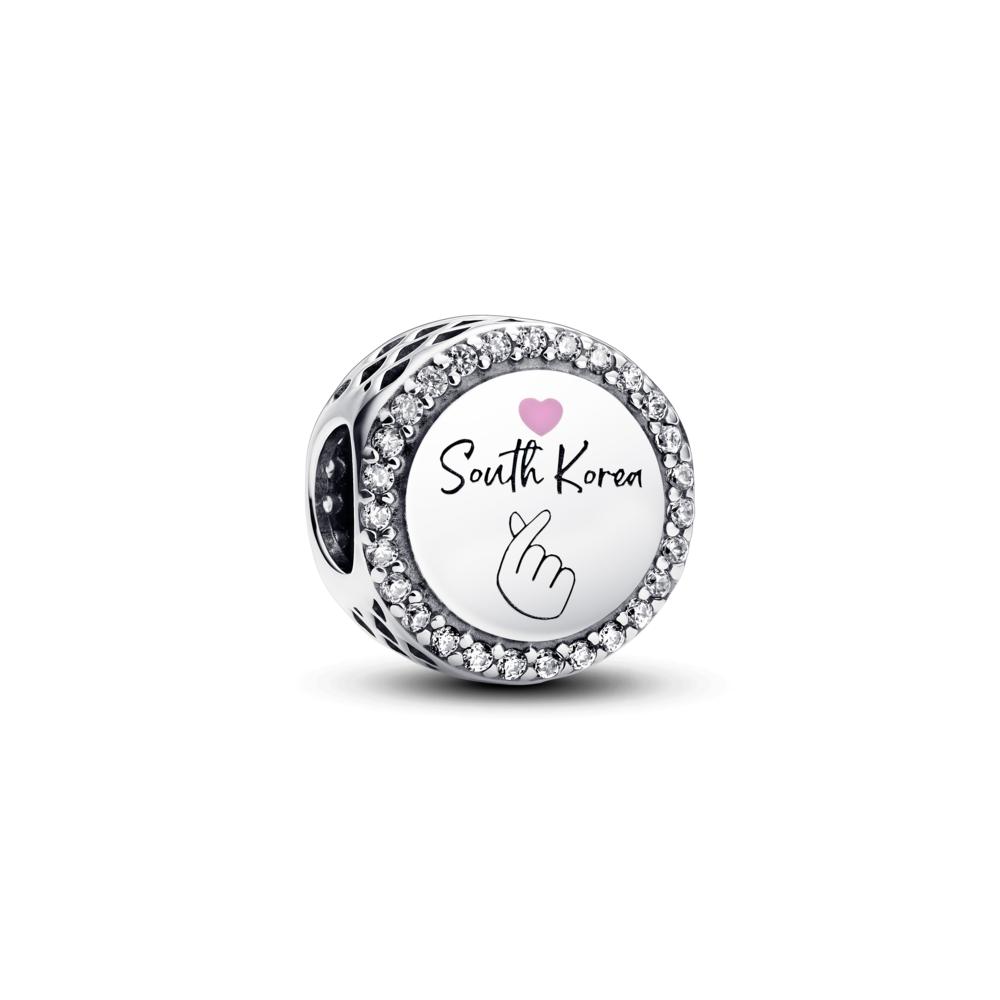 Pandora Korea K-Heart Charm 792016Cz_E102 white
