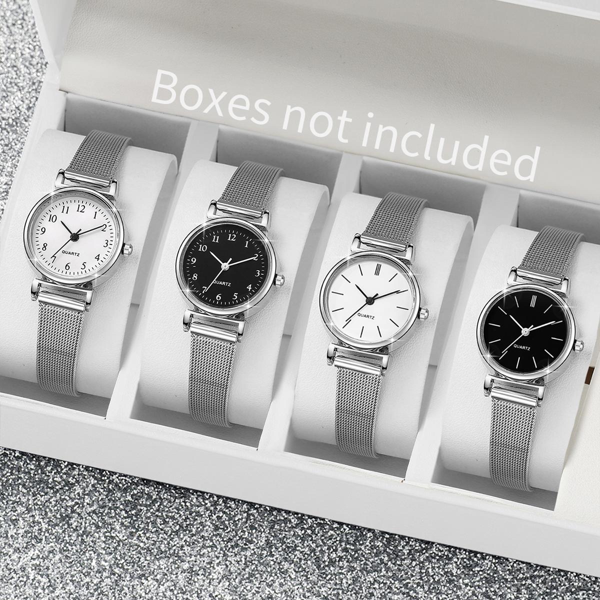 

4 шт./набор Модные женские часы Маленький циферблат Женские кварцевые часы Часы Reloj Mujer Relogio Feminino