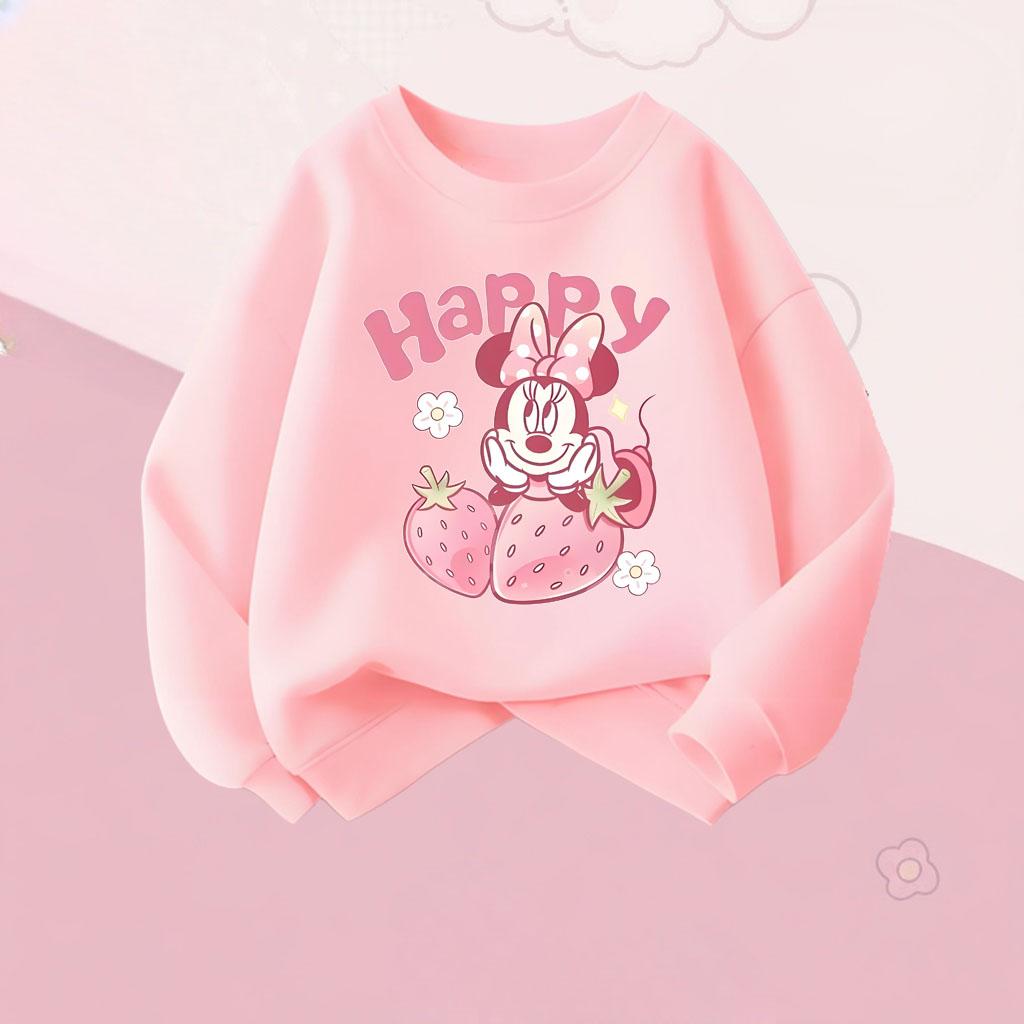 2026 Autumn New Girls Casual Sweatshirts Kids O Neck Hoodies Cartoon Print Children's Long Sleeve Tops Breathable Sport Clothes