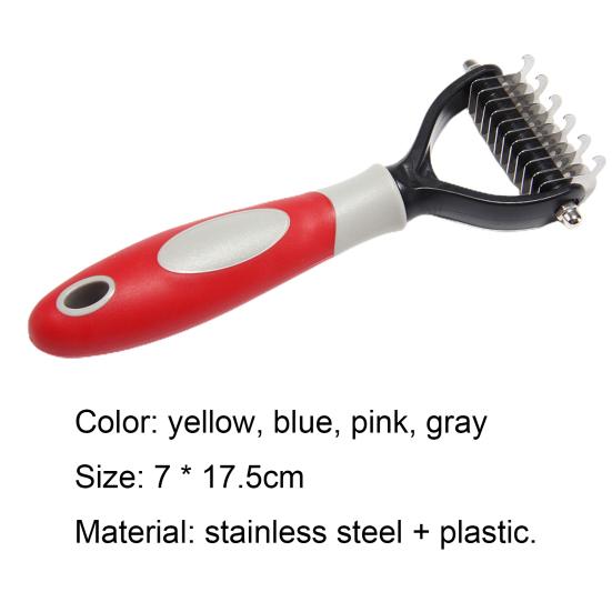 Grooming Comb Pet Hair Combing Hand-held Design Colorful Shedding Hair Remover for Pets