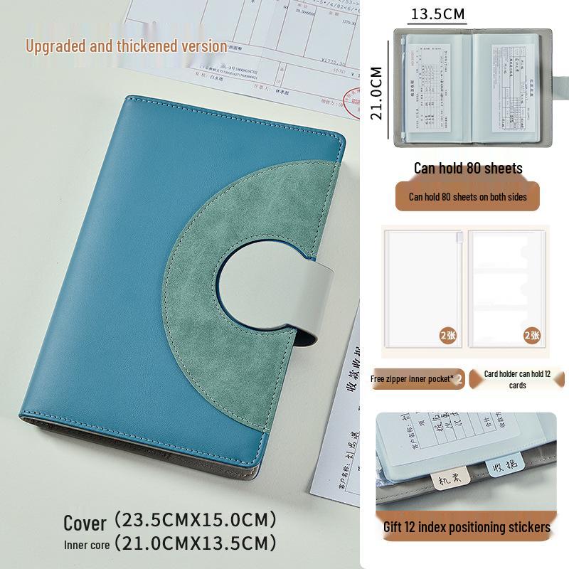 Magnetic Buckle Passbook & Receipt Storage Album for Financial Management