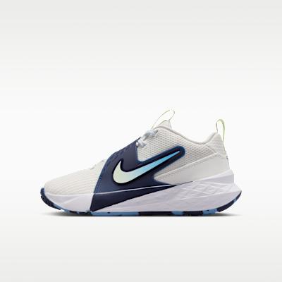 Nike Team Hustle D 12 White Midnight Navy Volt Tint (GS) 35.5