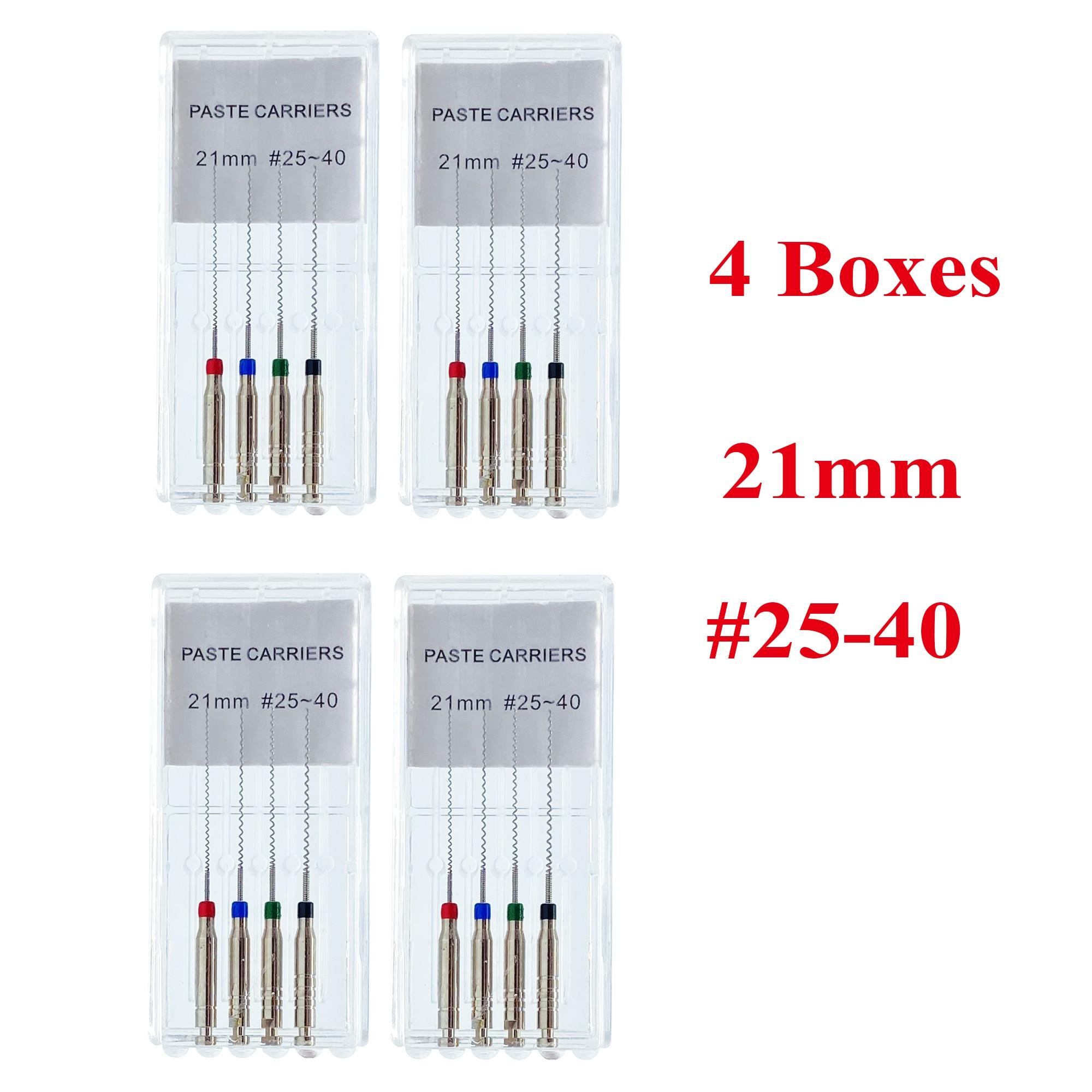 

4 коробки, стоматологические инструменты, держатели пасты, эндодонтические развертки, сверла, боры, эндофайлы 4 Box -21mm Assorted