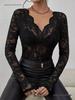 European & American Autumn/Winter Floral Lace Fan Top
