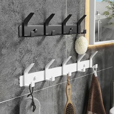 Black Metal Hanger 3-6 Hook Double Hook Bathroom Clothes Wardrobe Foyer Storage Hook for Home Organization
