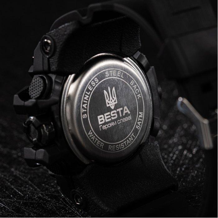 Men's Sports Tactical Watch Besta Power Black with Stopwatch and Alarm Clock