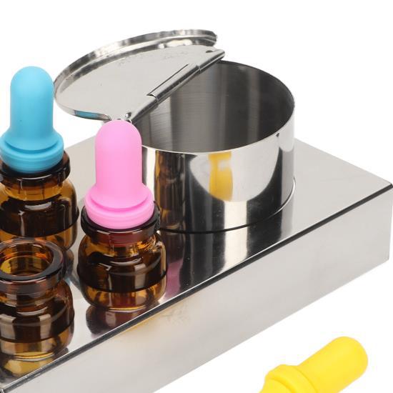 6pcs Dental Medicine Drop Bottle 10ml Amber Glass Tincture Dropper Bottles with Stainless Steel Holder 