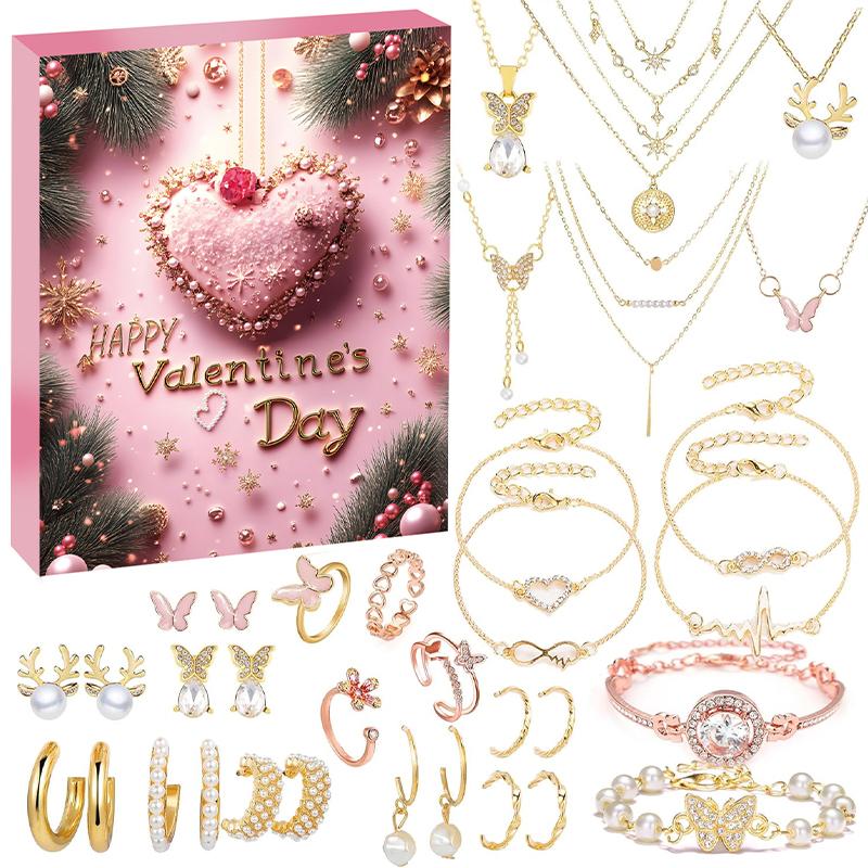 Weihnachts Kristall Armband Adventskalender Geschenk Verlorener Schmetterling Gold Silber 24 Tage Countdown 2025 Kinder Überraschungsbox Stimmungs-Requisiten