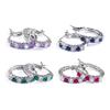 Stylish Cubic Zirconia Stud Earrings Fashionable Copper Earrings Jewelry Highlighting Colorful Zirconia Embellishment