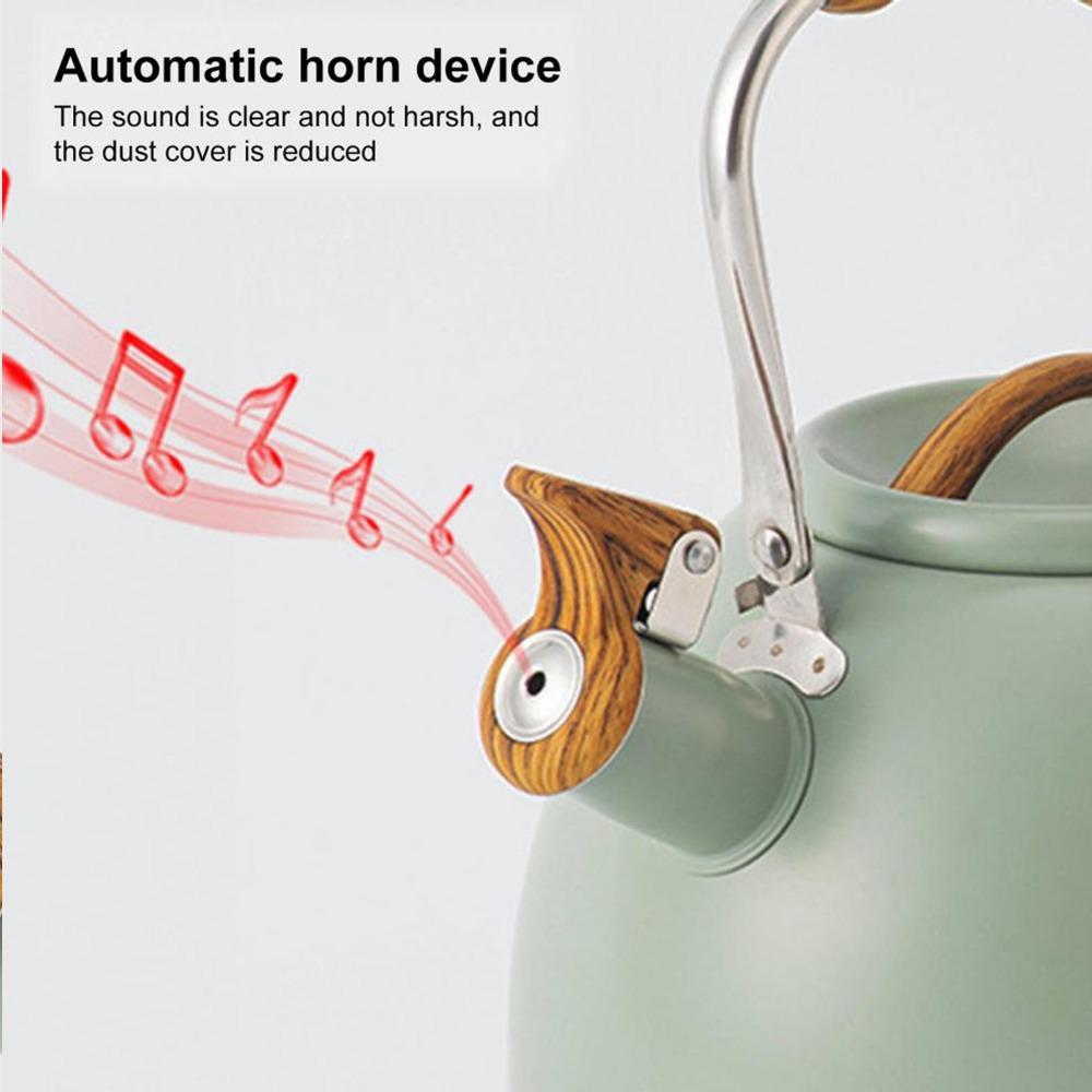 Stainless Steel Whistling Tea Kettle 3L Capacity Flat Bottom Teapot  Home Use