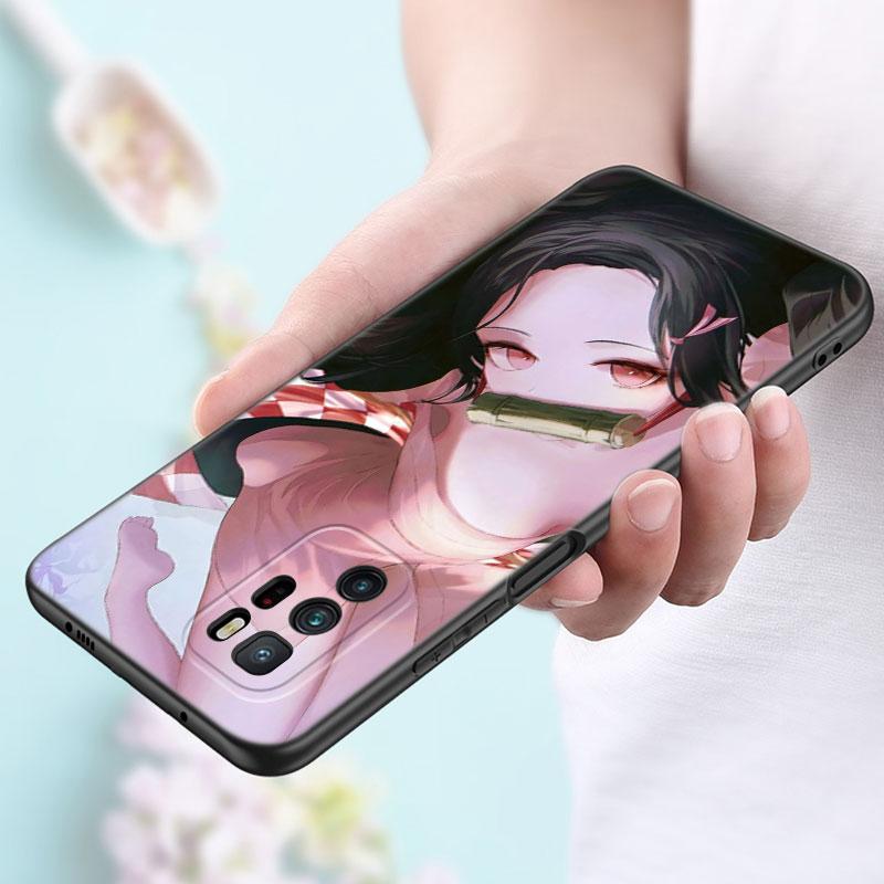 Anime Demon Slayer Phone Case For Xiaomi Redmi Note 7 8 9 10 Lite 11 11E 11T 12 Pro 11S 4G 10T 5G 8T 9S 10S Soft TPU Black Cover