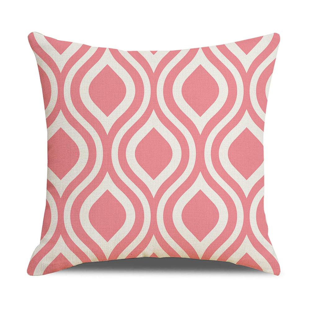 Nordic Geometric Decorative Pillow Sofa Cushion Cover Modern Home Decor Square Pillowcase Peach Skin Pillowcase