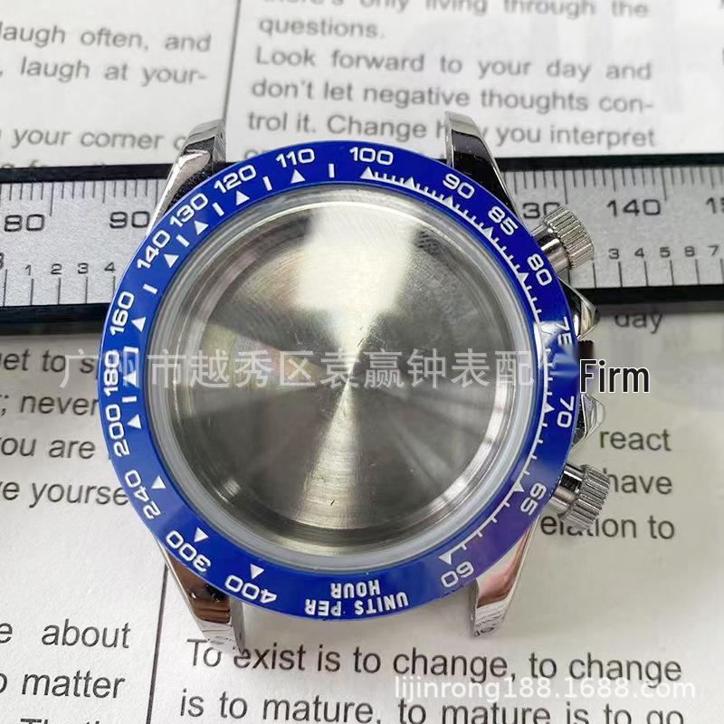 40mm Stainless Steel Quartz Watch Case with Ceramic Bezel for VK63/VK64 Movement