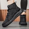 High-end leather Martin boots men's outdoor high-top cotton boots retro velvet