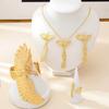 Exaggerated Phoenix Wings Necklace Gold Color Jewelry Set New Long Tassel Earrings  Women