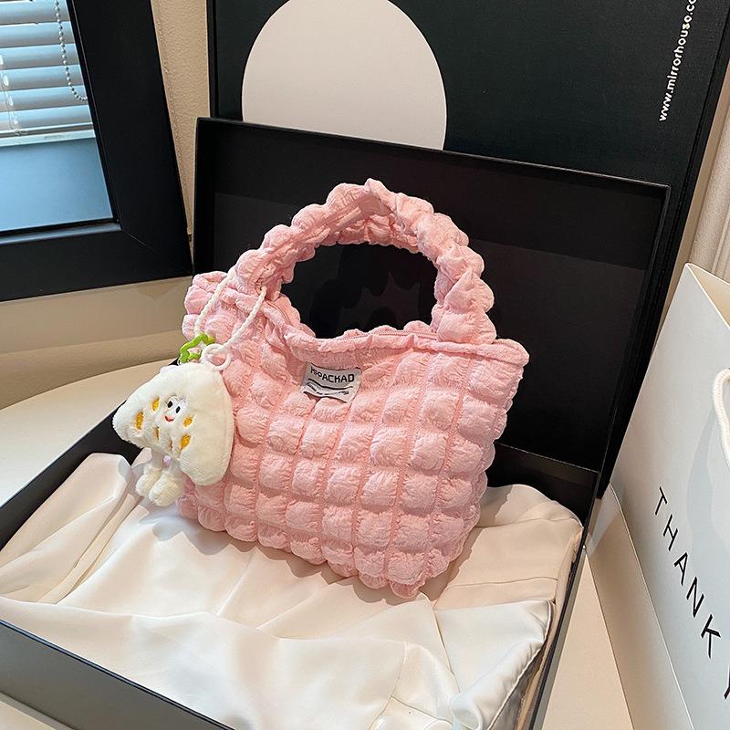 Cream Puff Doudou Bag New Women's Bag Fashion Sweet Handbag Small Square Bag Small Bag