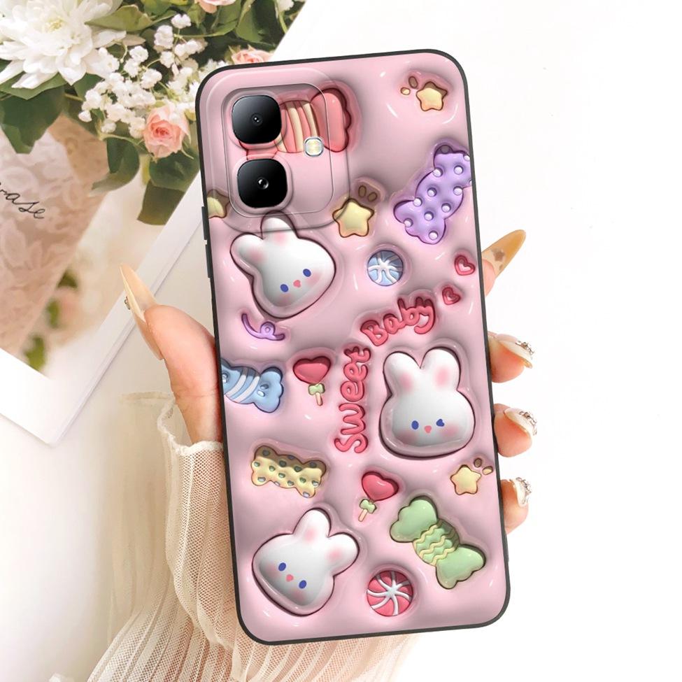 For Infinix Smart20 X6840 X6840B Phone Case For Infinix Smart 20 Cover Luxury Fashion Cute Cartoon Funny Painted Silicone Casing