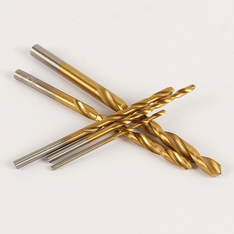 5-Piece Titanium-Coated High-Speed Steel Twist Drill Bit Set - Sharp, Wear-Resistant, Efficient Chip Removal