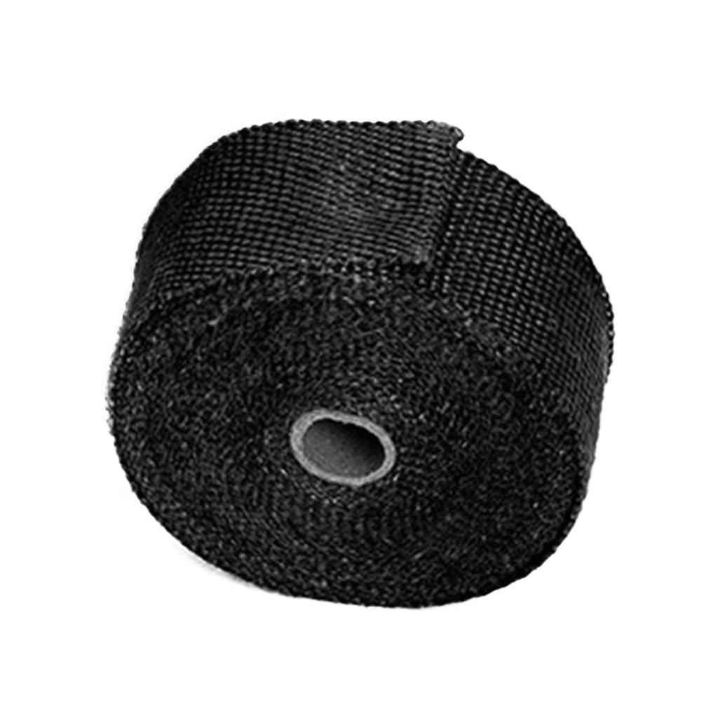 2"x16ft Black Fiberglass Exhaust Heat Wrap Roll for Motorcycle Heat Shield Tape Heat Insulation Roll Tape