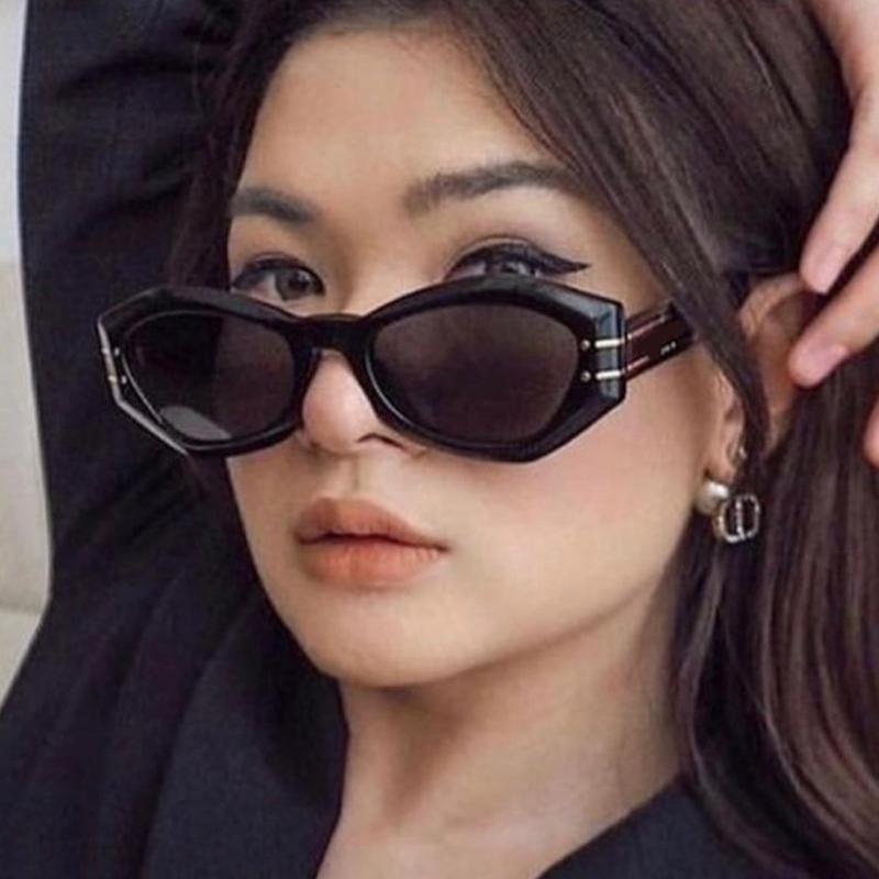 Brand Vintage Women Sunglasses Small Retro Polygon Sun Glasses Punk Eyeglasses Men Designer  UV400
