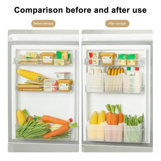 4Pcs Refrigerator Organizer Food-Grade Plastic Storage Container BPA-Free Fruits Vegetables Fridge Storage Box Kitchen Organizer