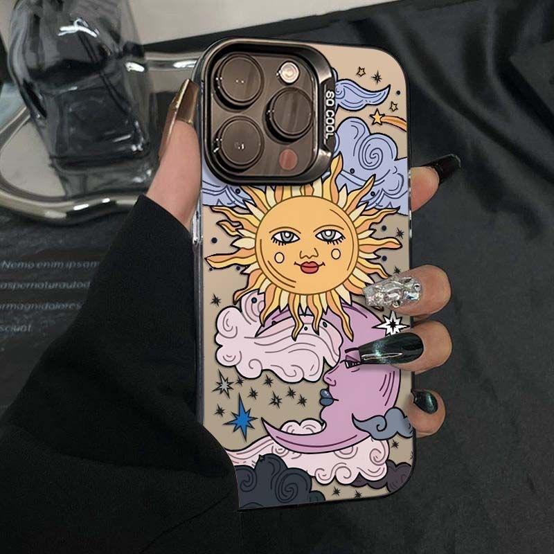Europe, America, Sun and Moon are suitable for Apple 16promax mobile phone case iPhone15Pro anti-drop 11 cartoon 13/14 new model