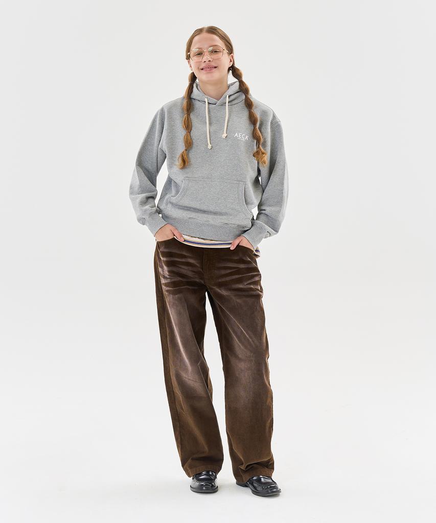 AECA Vintage Washing Coduroy Wide Pants-Brown