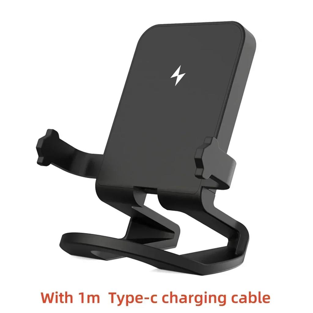 15W Wireless Charger With Desktop Stand For iPhone 15 16 Pro Max Samsung Xiaomi 14 Huawei Induction Fast Charging Dock Station