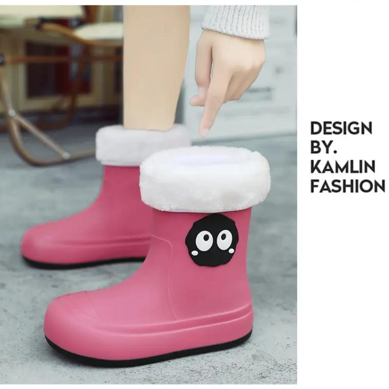 Модные новые женские нескользящие резиновые сапоги — фото 8