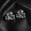 European & American Luxury Geometric Rhinestone Stud Earrings - Chic, Fashionable Design for Women