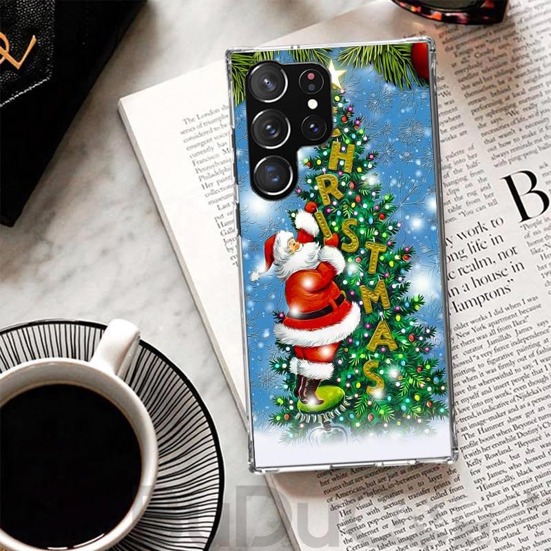 Christmas Santa Claus Present Cover For Samsung Galaxy S23 S22 S24 S25 Ultra Phone Case S21 Plus S20 FE S10 + S25Ultra Print Fun