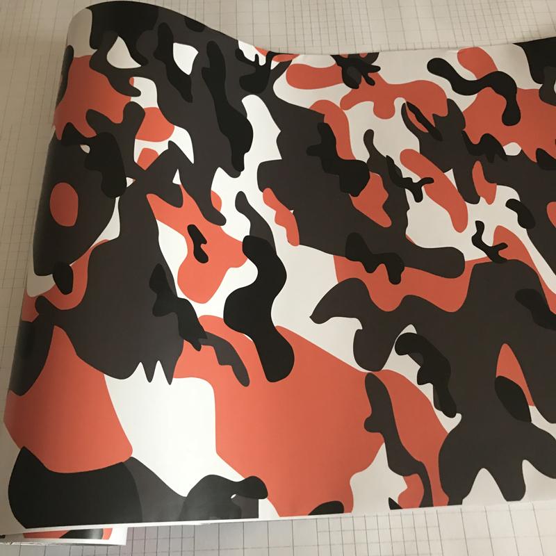 Red Black White Gray Camouflage Matte Premium Vinyl Car Wrap Decal Film Sheet Air Channel Release Technology