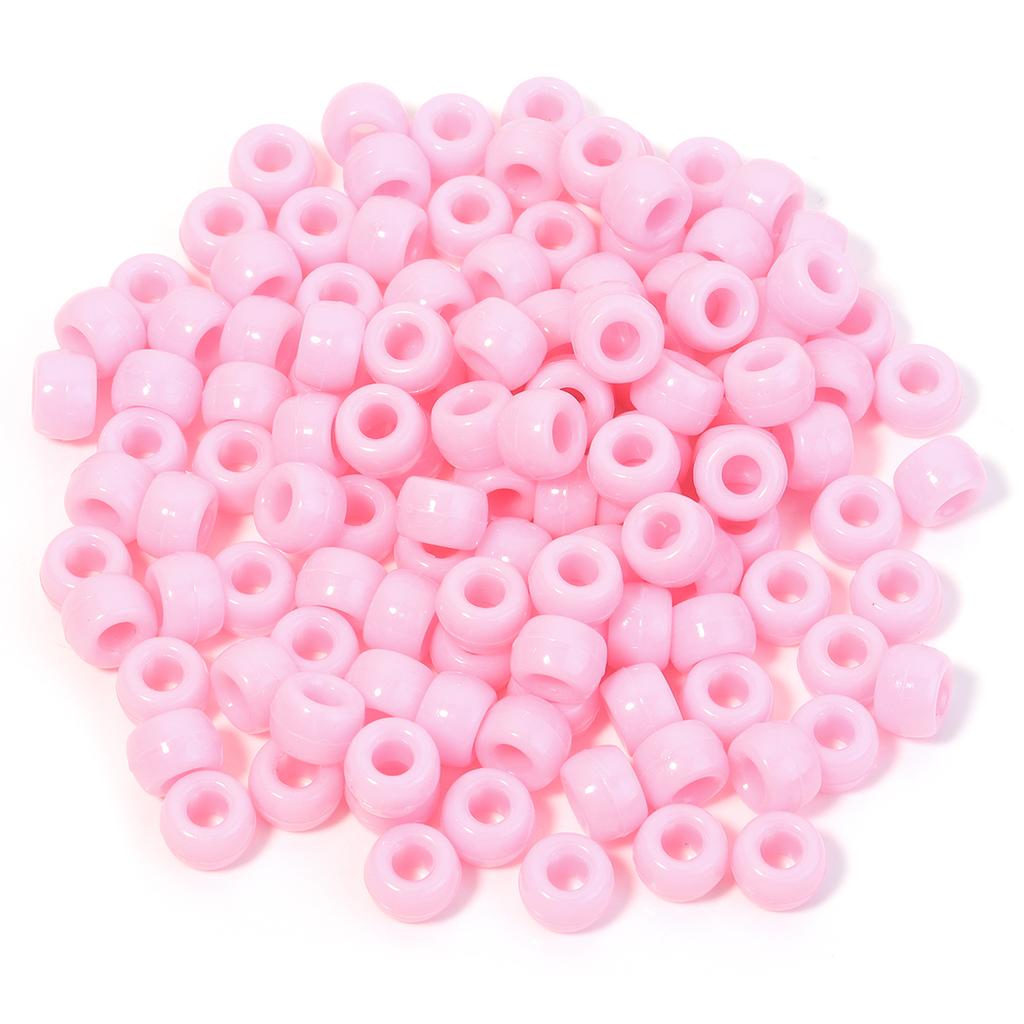 200pcs/lot 9mm Mix Color Acrylic Beads 4mm Big Hole Round Loose Beads For Jewelry Making DIY Necklace Bracelet Craft Accessories