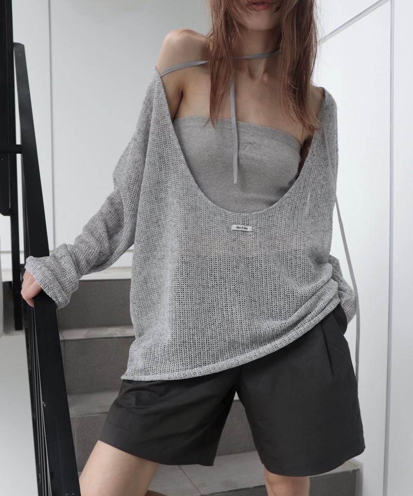 T.U.R.E Dual Wear Long Sleeve Knit Gray