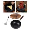 45 Inch Frying Pan, with Hanging Hook, Uncoated, Cookware for Kitchen, Home, Camping, Hotel