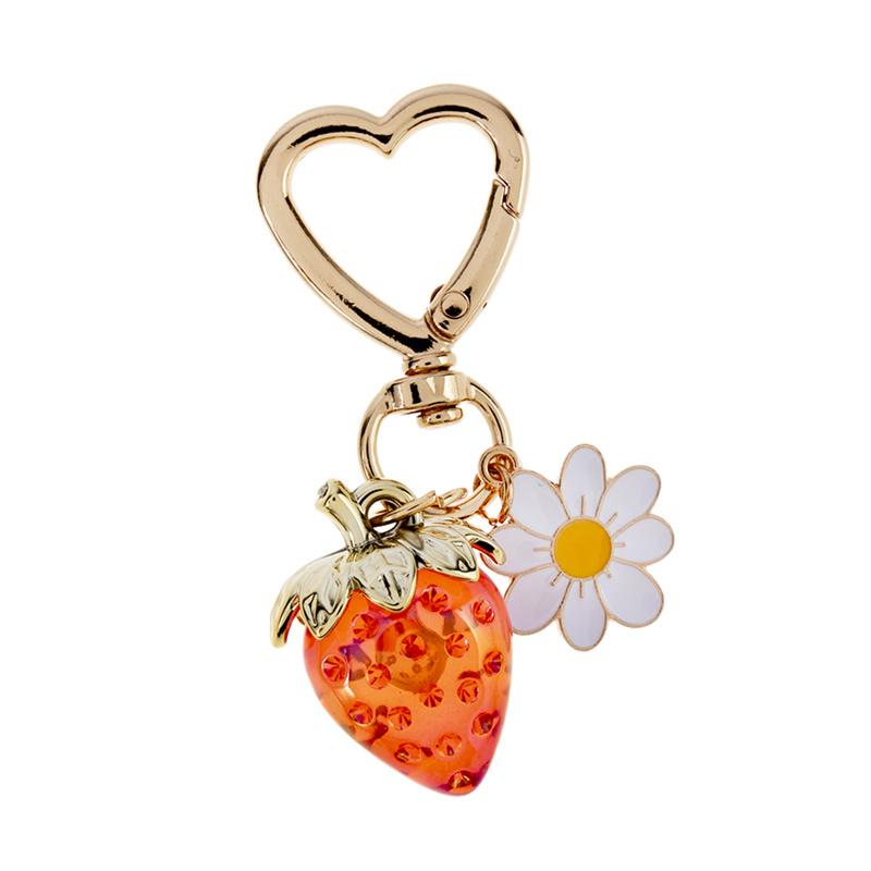 New Strawberry Keychain Keyring Stylish Pendant Keychains Flower Keyrings Ornament Backpack Pendants Gift for Fashion Jewelry