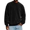 Men's Solid Color Loose Casual Suede Round Neck Sweatshirt